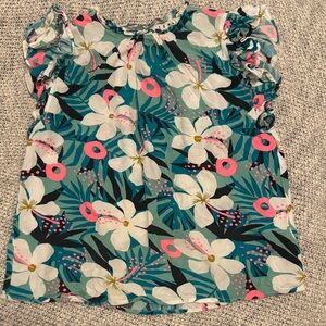 THML Floral Ruffle Sleeve Top – Women’s Medium Tropical Print